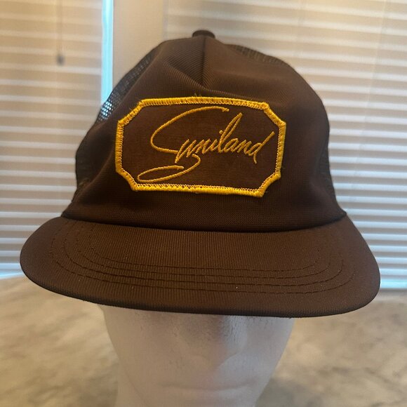Vintage NEW Suniland Furniture Houston Truckers Hat Cap Brown Unworn Small - Picture 16 of 16